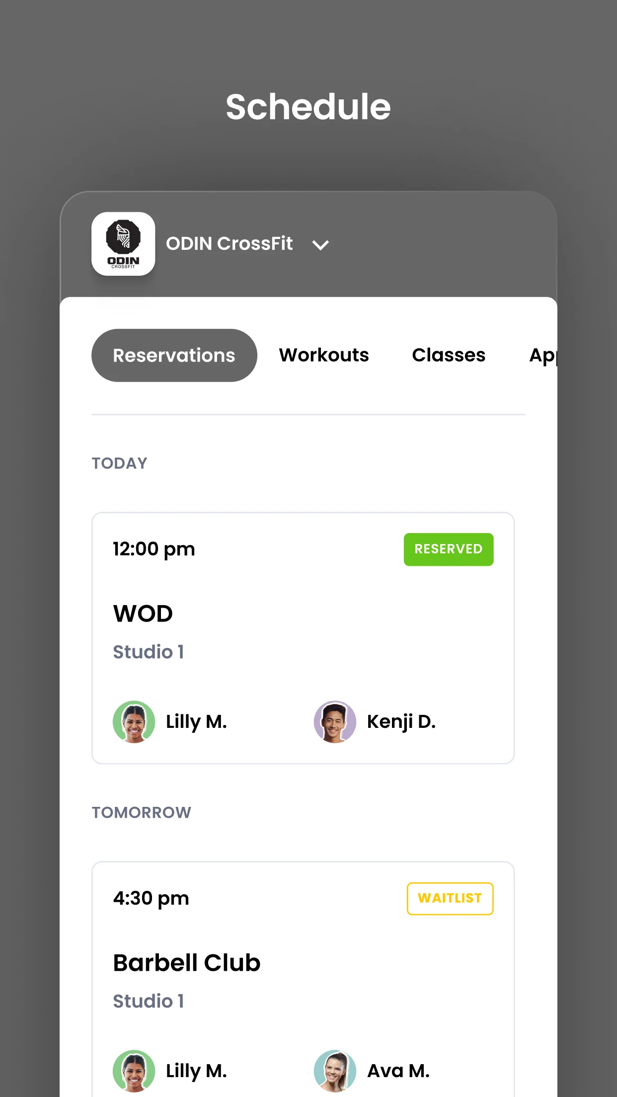 ODIN CrossFit screenshot
